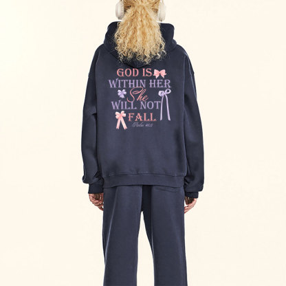 God Is Within Her She Will Not Fail Christian Fleece Hoodie Set