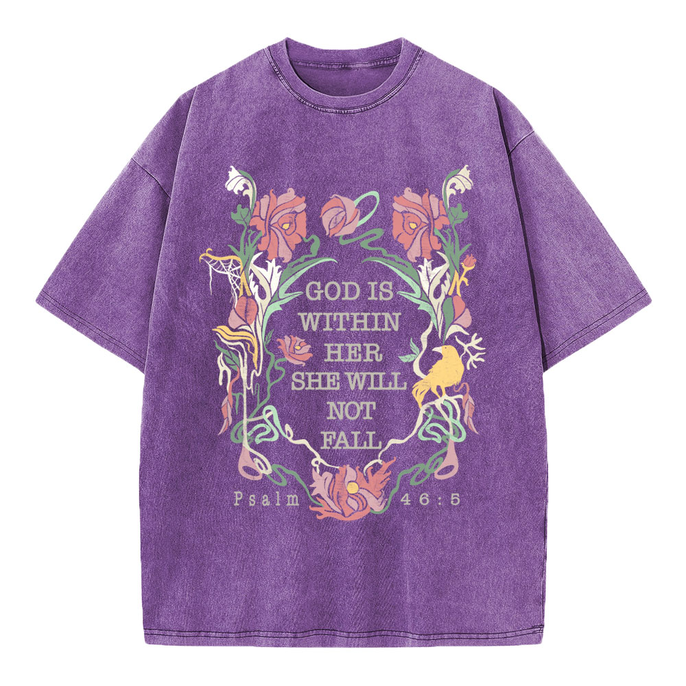 God is Within her She will not fail Christian T shirt