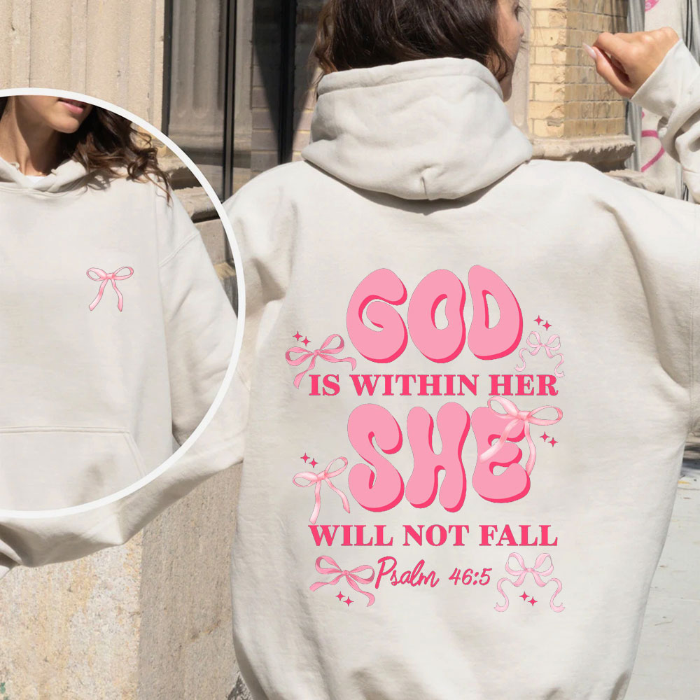 God Is Within Her She Will Not Fall Christian Fleece Hoodie Set