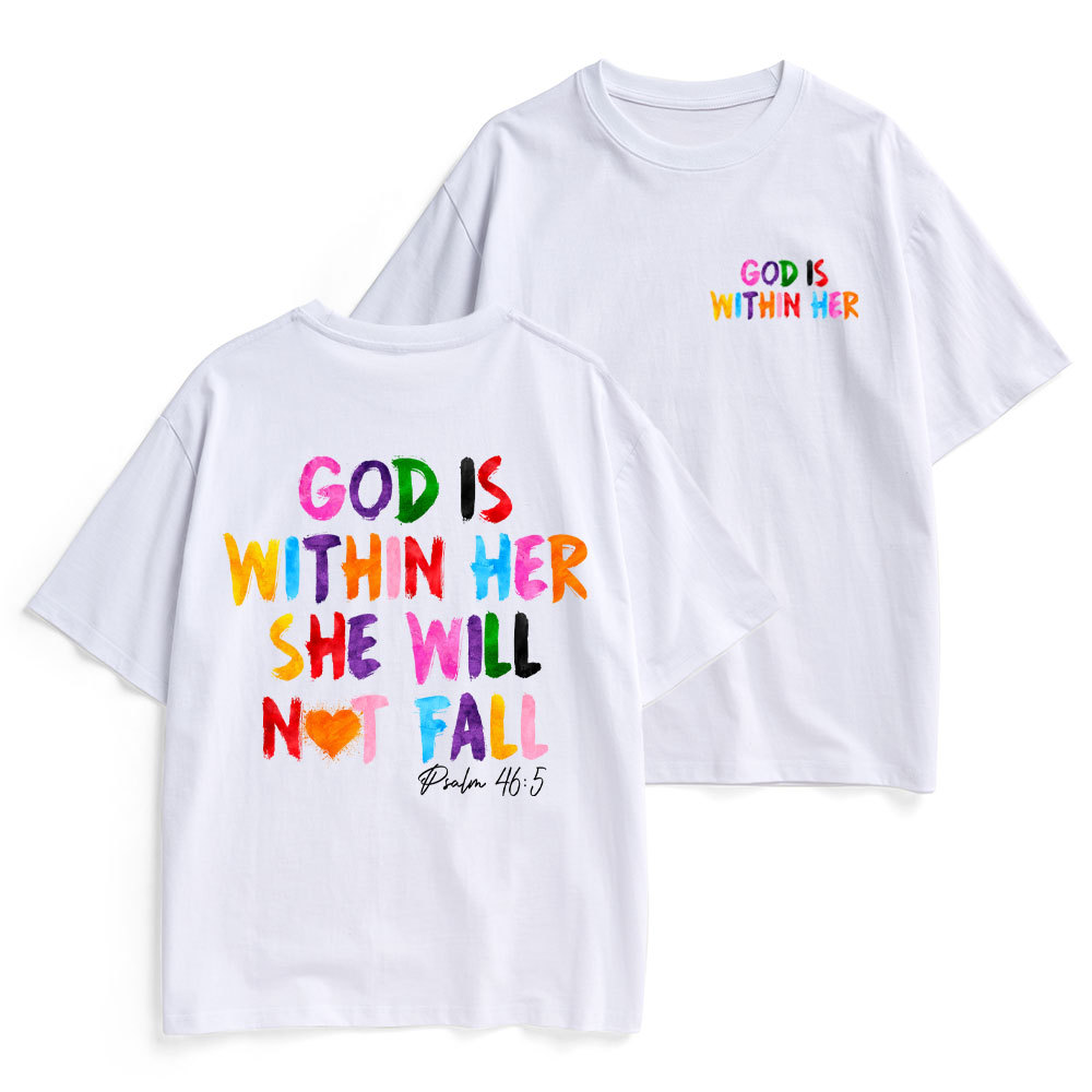 God Is Within Her She Will Not Fall Christian Heavy Cotton T-Shirt