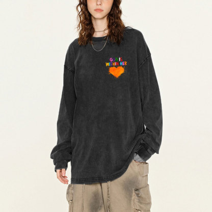 God Is Within Her She Will Not Fall Christian  Washed Long Sleeve T-Shirt