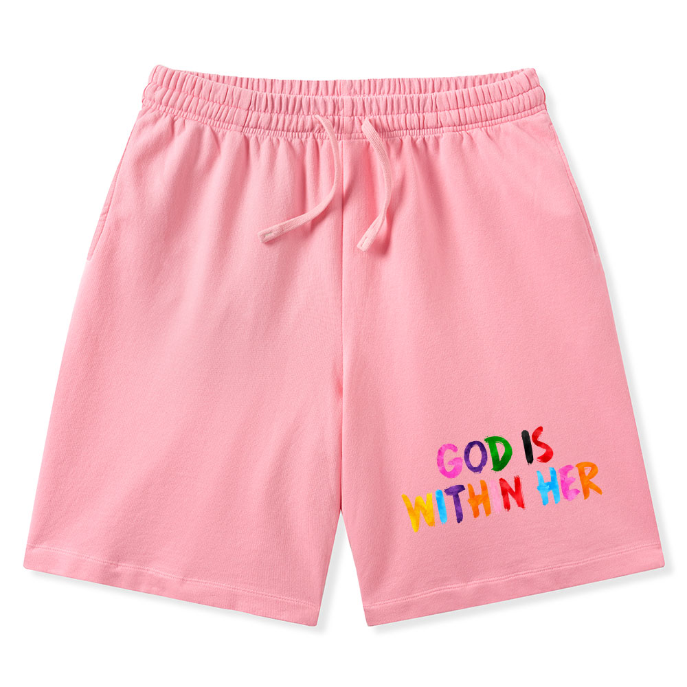 God Is Within Her She Will Not Fall Christian Washed Shorts