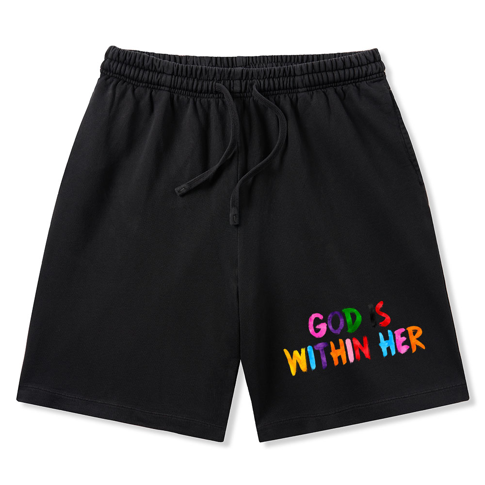 God Is Within Her She Will Not Fall Christian Washed Shorts