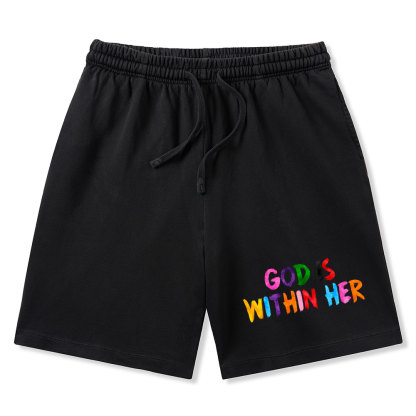 God Is Within Her She Will Not Fall Christian Washed Shorts