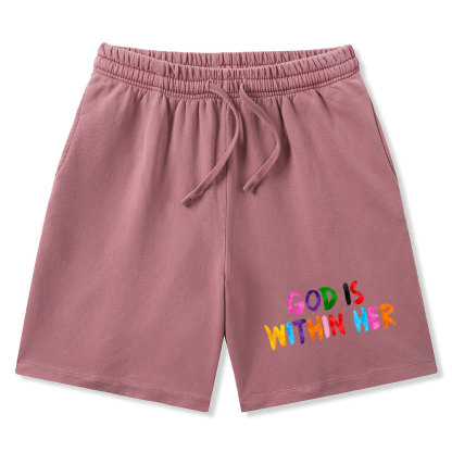 God Is Within Her She Will Not Fall Christian Washed Shorts