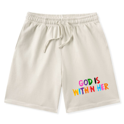 God Is Within Her She Will Not Fall Christian Washed Shorts