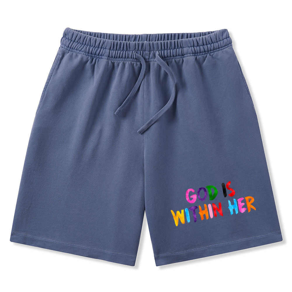 God Is Within Her She Will Not Fall Christian Washed Shorts
