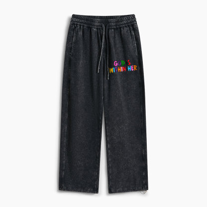 God Is Within Her She Will Not Fall Christian Washed Sweatpants