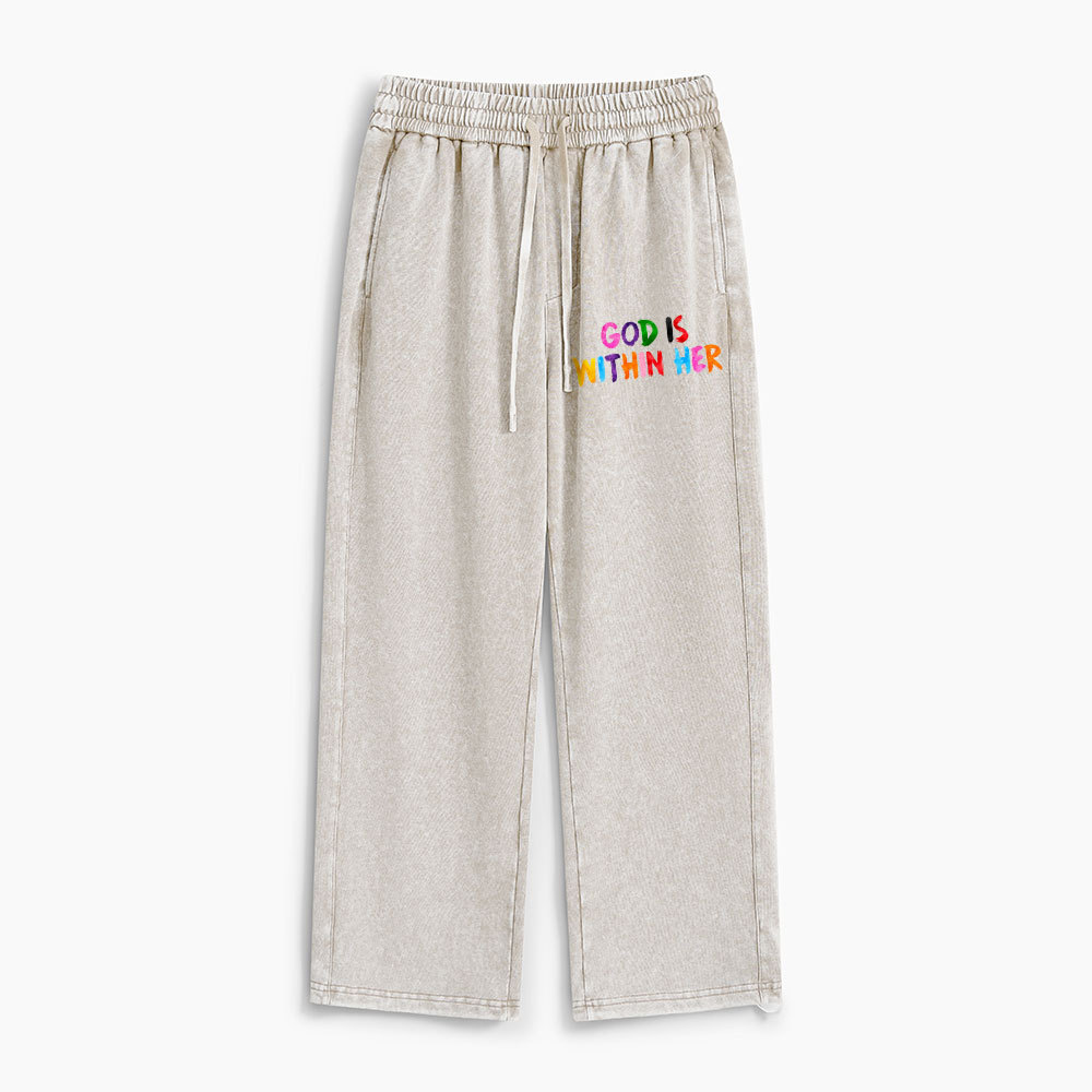 God Is Within Her She Will Not Fall Christian Washed Sweatpants