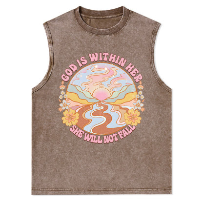 God Is Within Her She Will Not Fall Christian Washed Tank Top