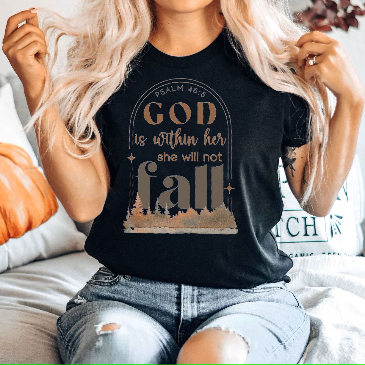 God Is Within Her She Will Not Fall Christian T-Shirt