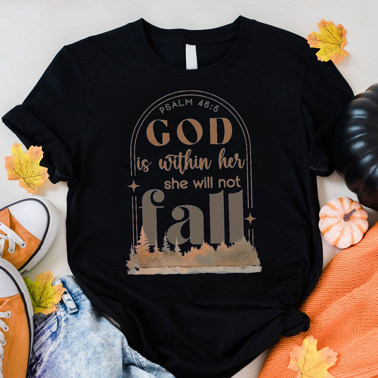 God Is Within Her She Will Not Fall Christian T-Shirt