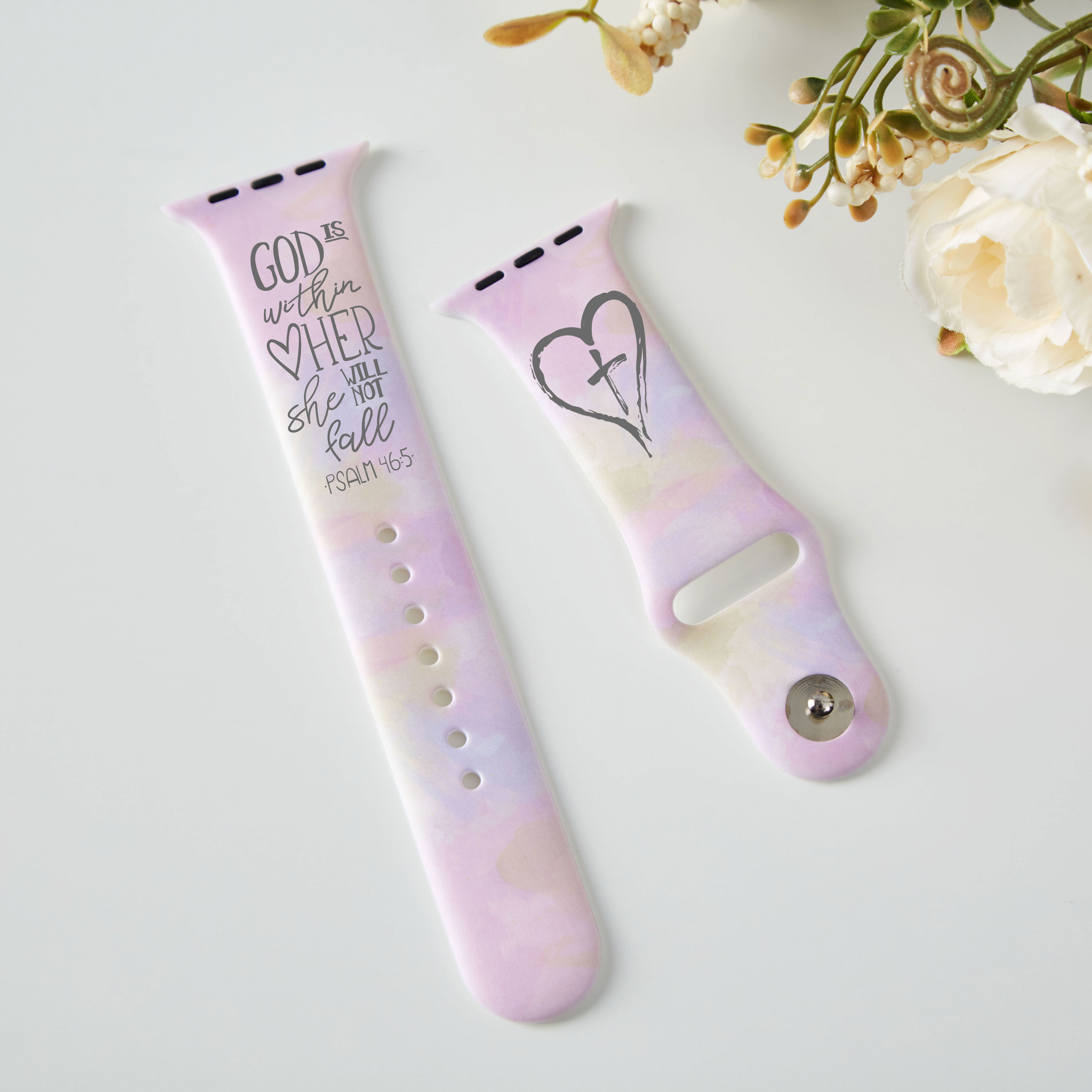 God Is Within Her She Will Not Fall Tie Dye Christian Watch Band