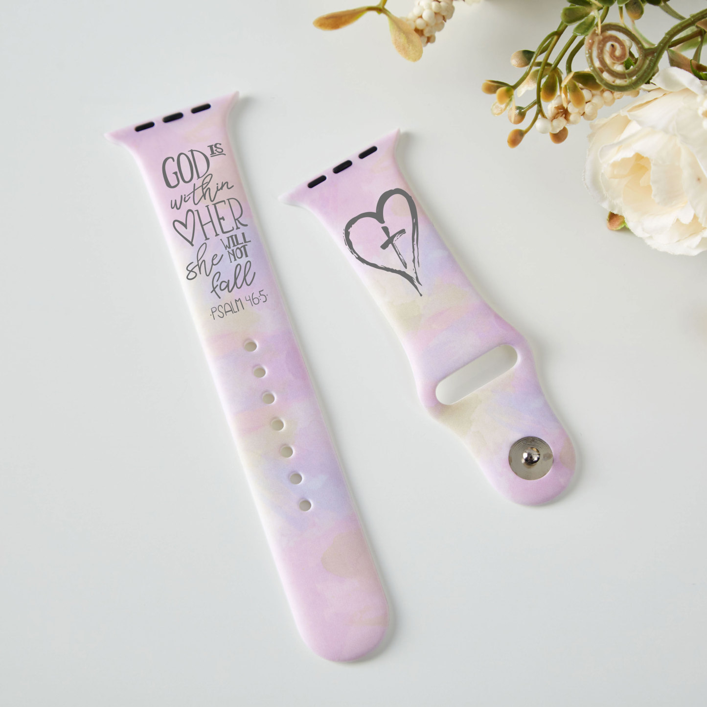 God Is Within Her She Will Not Fall Tie Dye Christian Watch Band