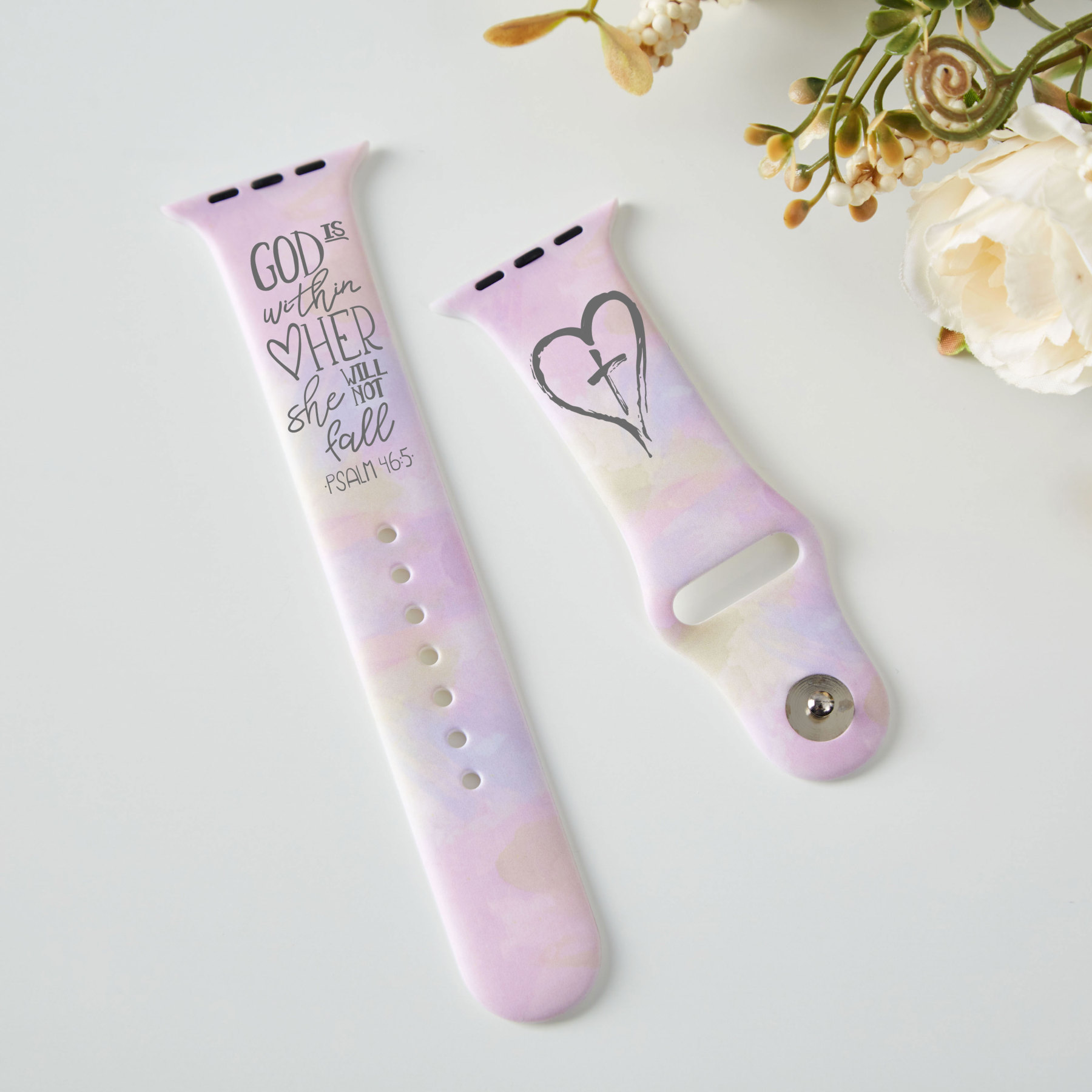 God Is Within Her She Will Not Fall Tie Dye Christian Watch Band