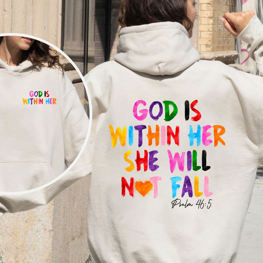 God Is Within Her She Will Not FallChristian Fleece Hoodie Set