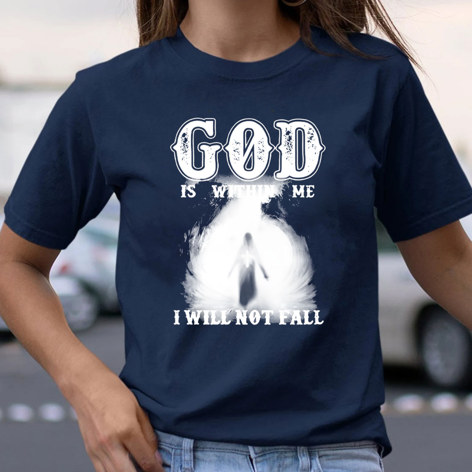 God Is Within Me I Will Not Fall Christian T-Shirt