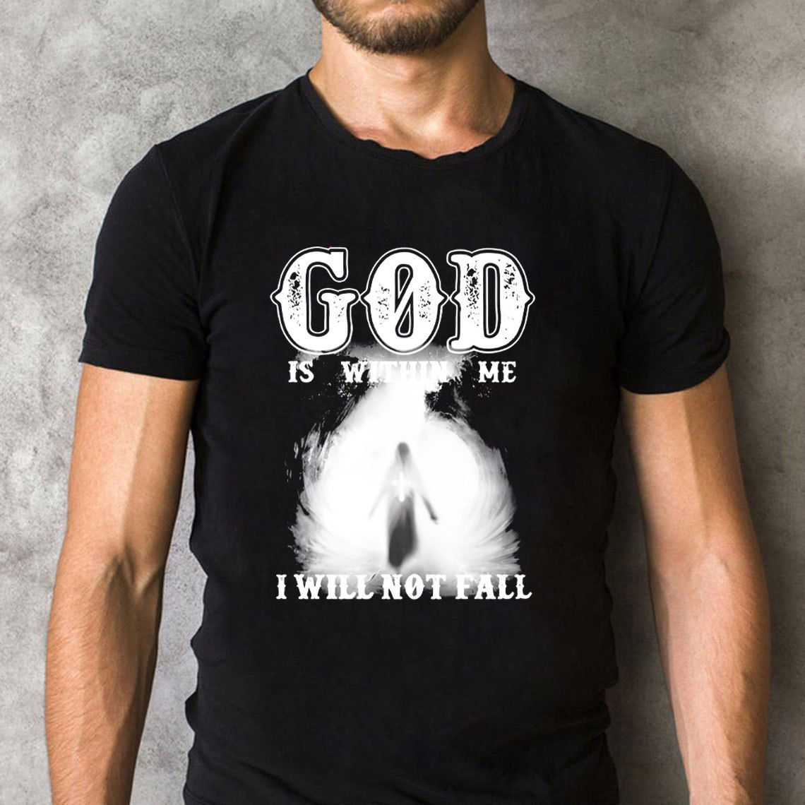 God Is Within Me I Will Not Fall Christian T-Shirt