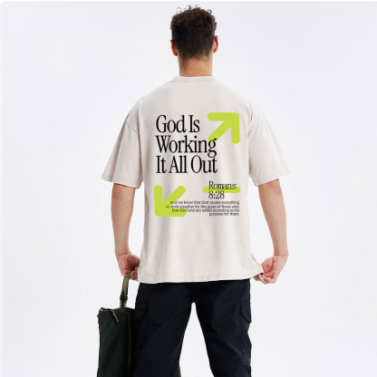 God Is Working It All Out Christian Washed T-Shirt
