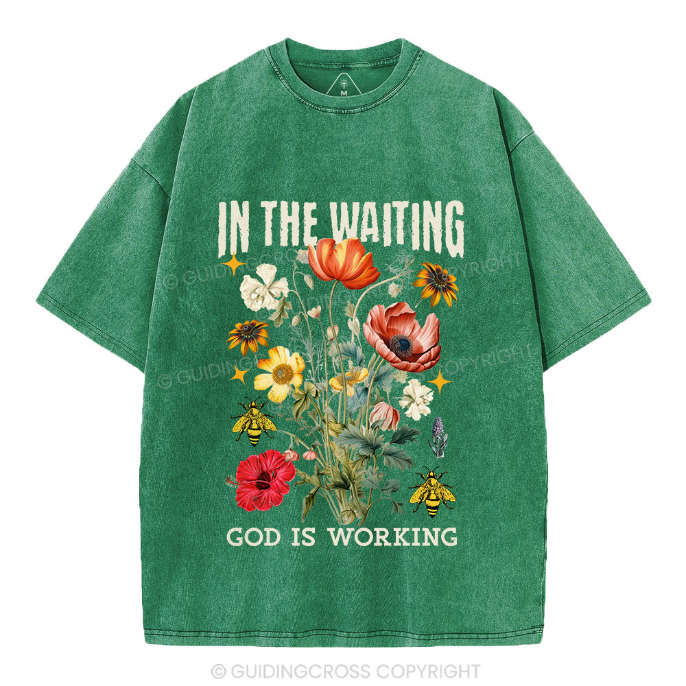 God Is Working Christian Washed T-Shirt
