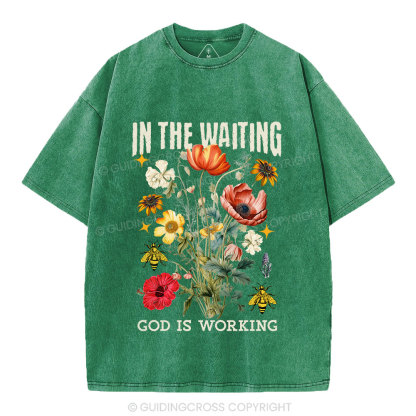 God Is Working Christian Washed T-Shirt