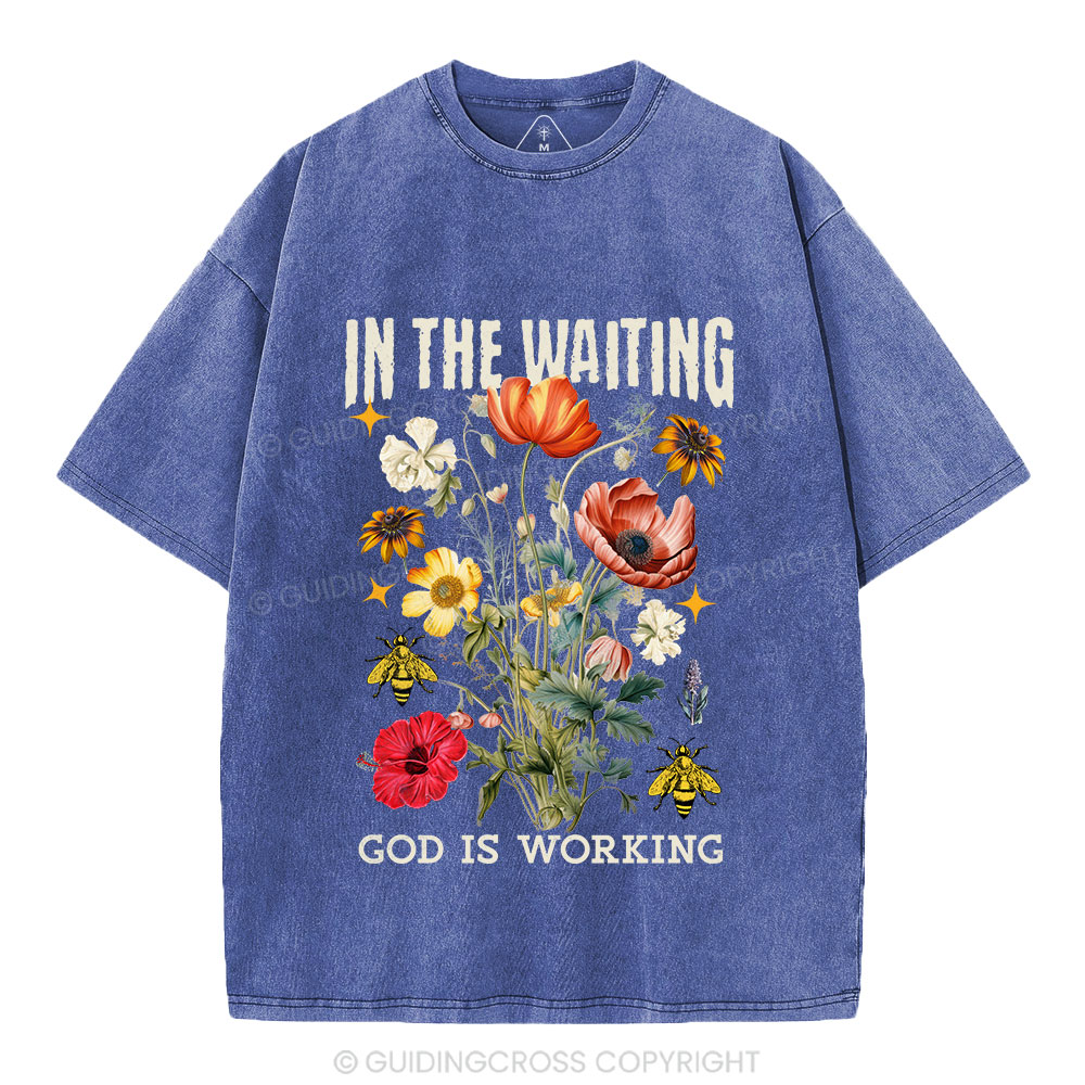 God Is Working Christian Washed T-Shirt