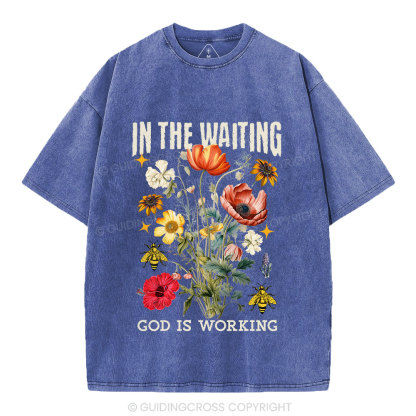 God Is Working Christian Washed T-Shirt
