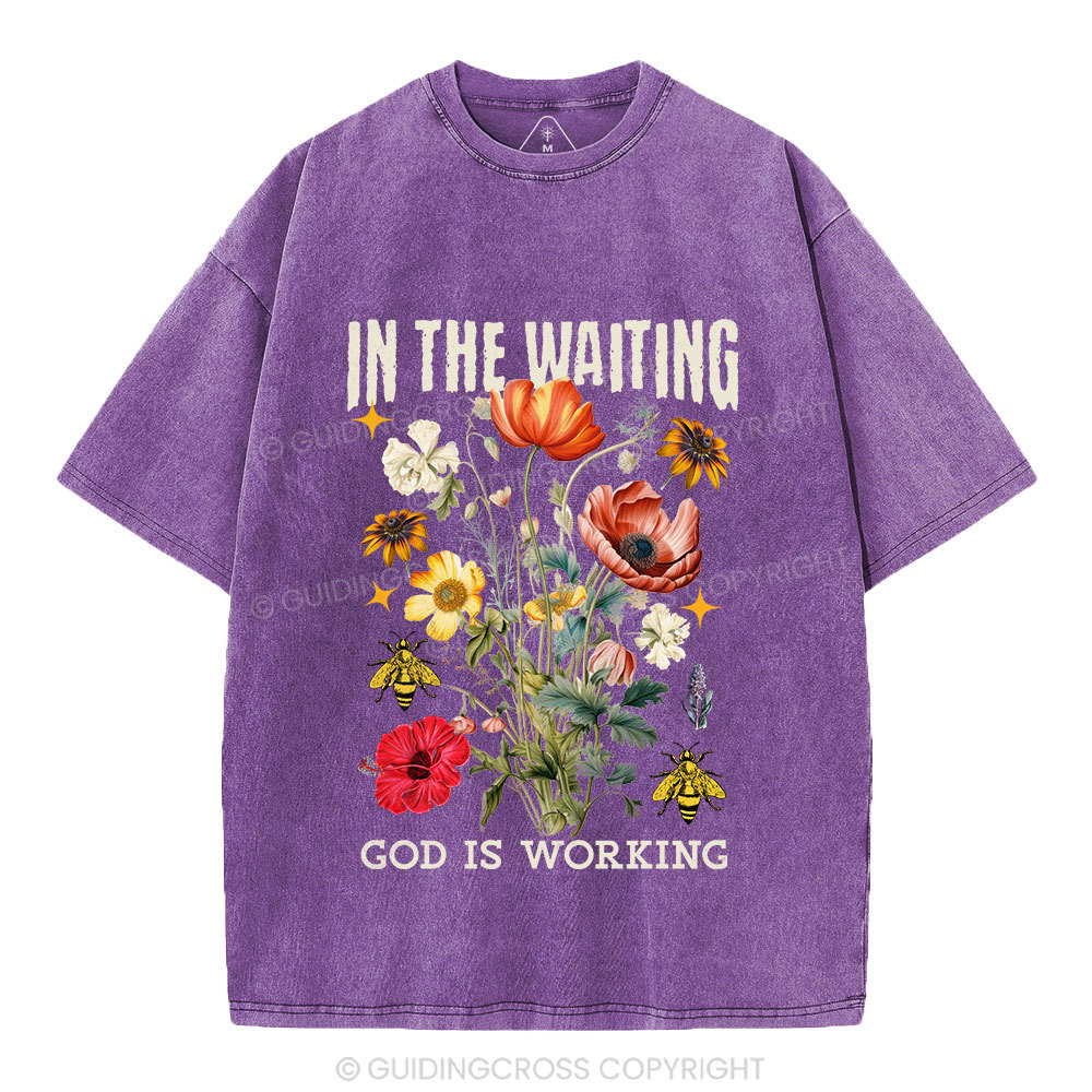 God Is Working Christian Washed T-Shirt