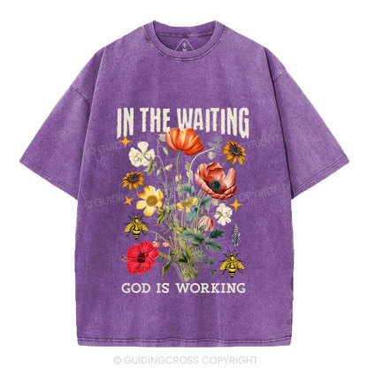 God Is Working Christian Washed T-Shirt