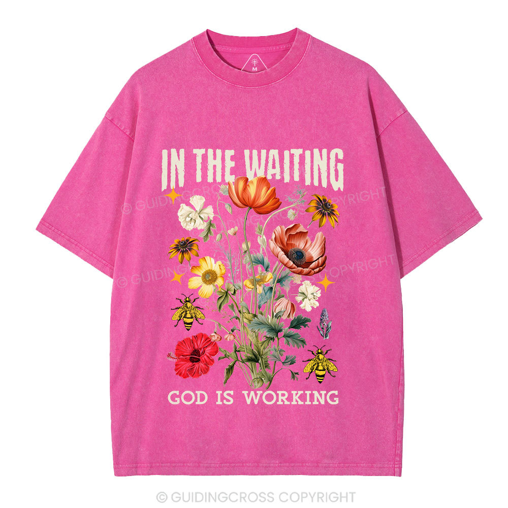 God Is Working Christian Washed T-Shirt