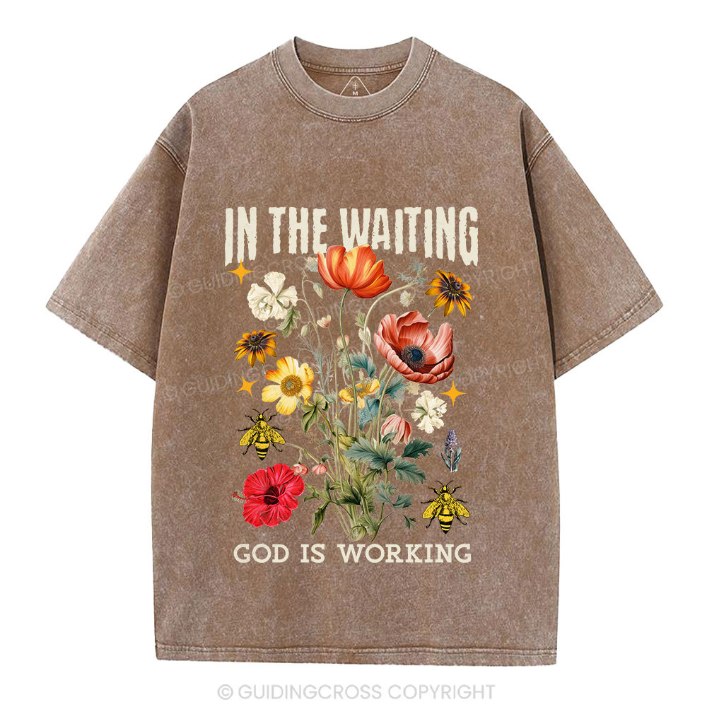 God Is Working Christian Washed T-Shirt