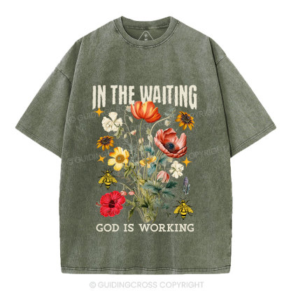 God Is Working Christian Washed T-Shirt
