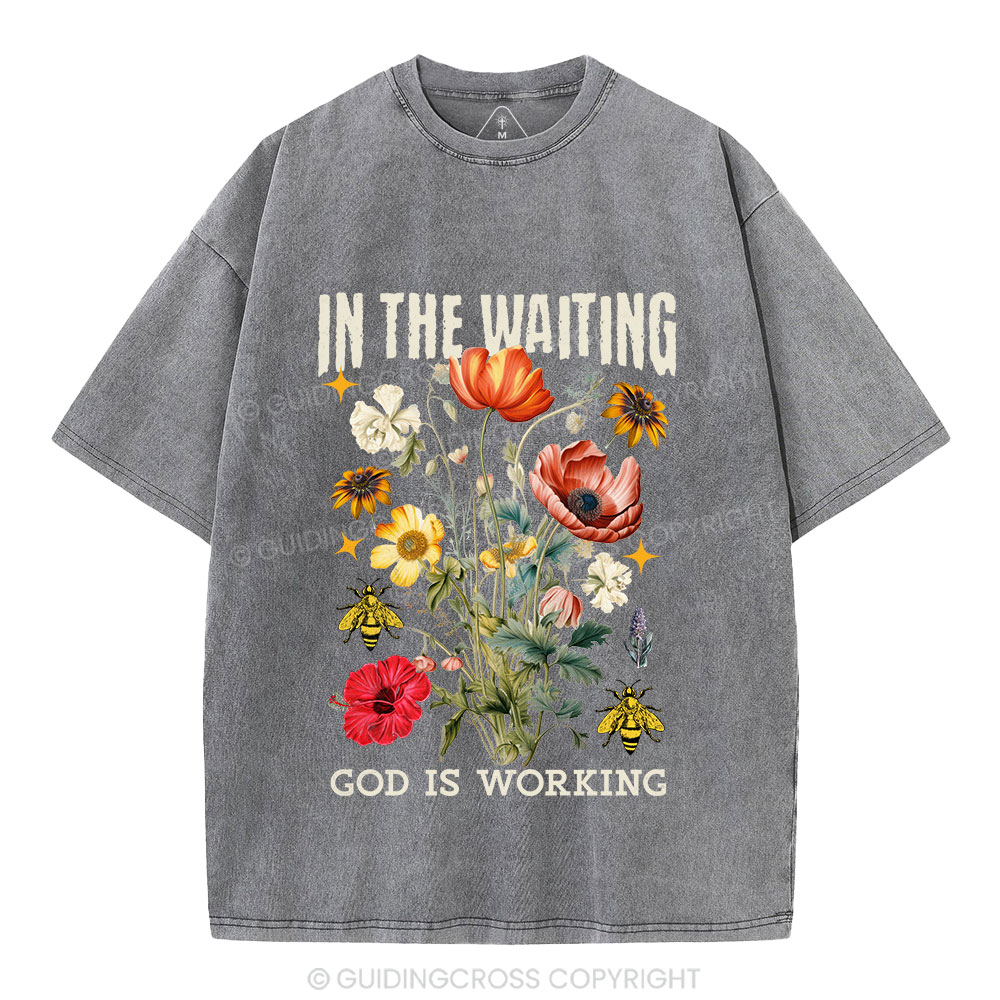 God Is Working Christian Washed T-Shirt