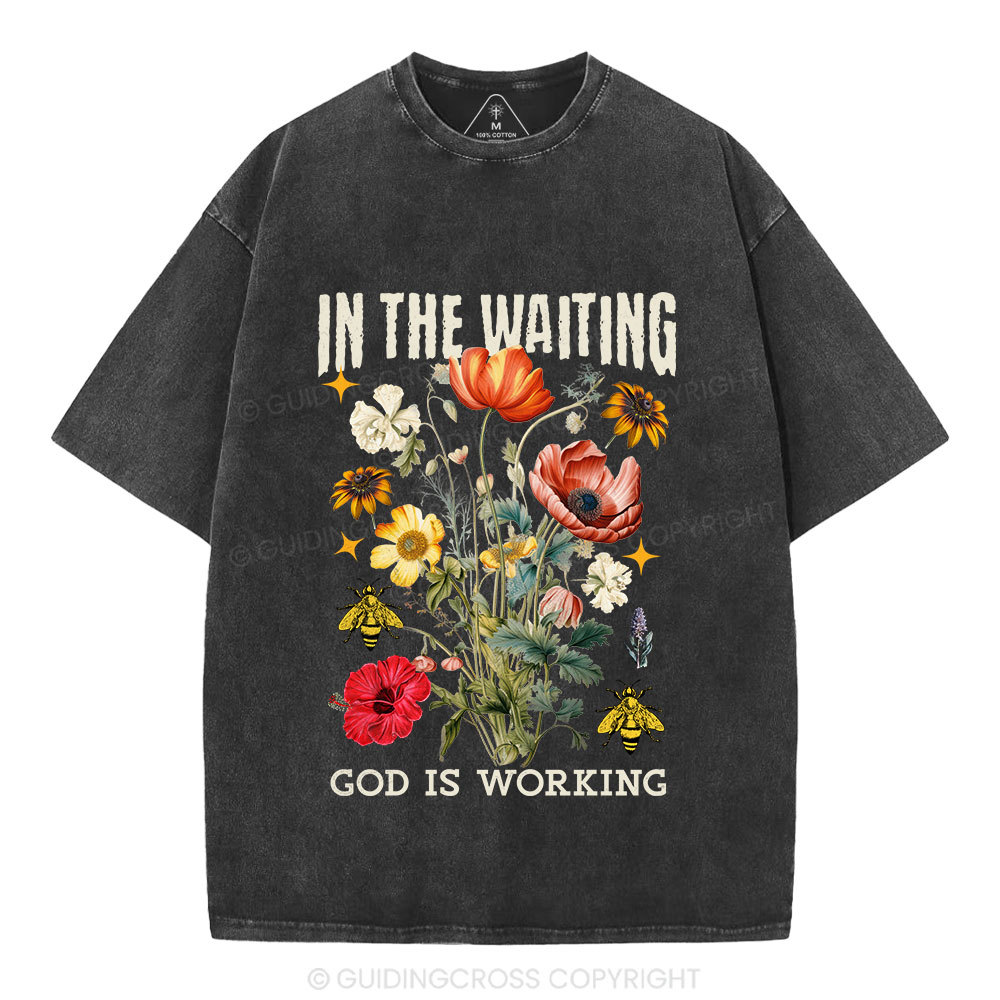 God Is Working Christian Washed T-Shirt