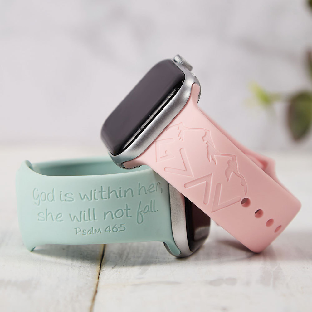 God Is within Her Engraved Watch Band for Apple, Fitbit and Samsung