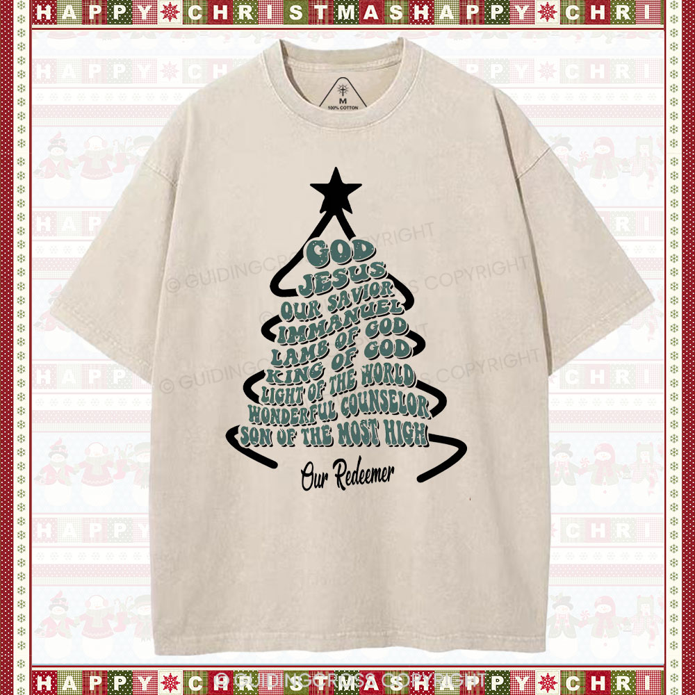 God Jesus Our Savior Christian Washed Christmas T-Shirt