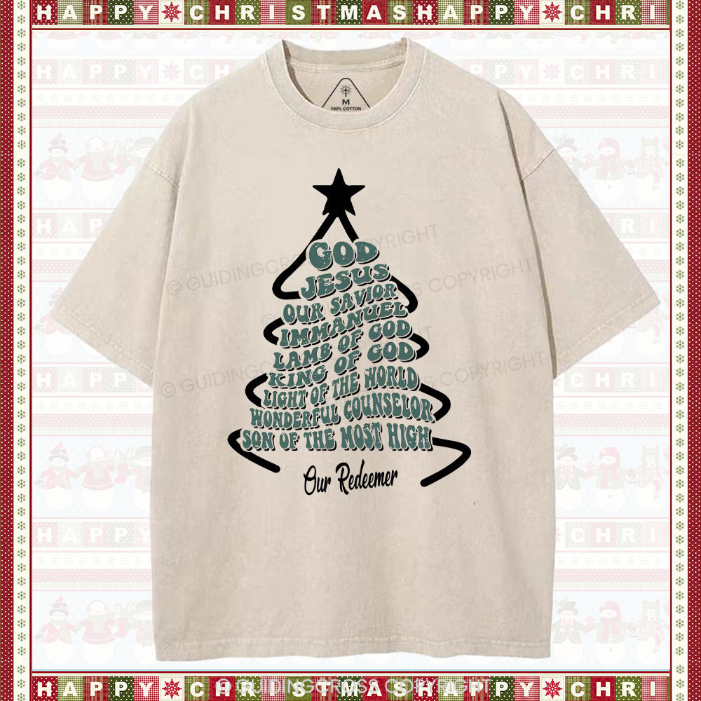 God Jesus Our Savior Christian Washed Christmas T-Shirt