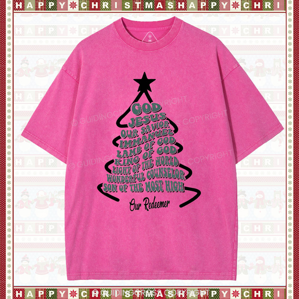 God Jesus Our Savior Christian Washed Christmas T-Shirt