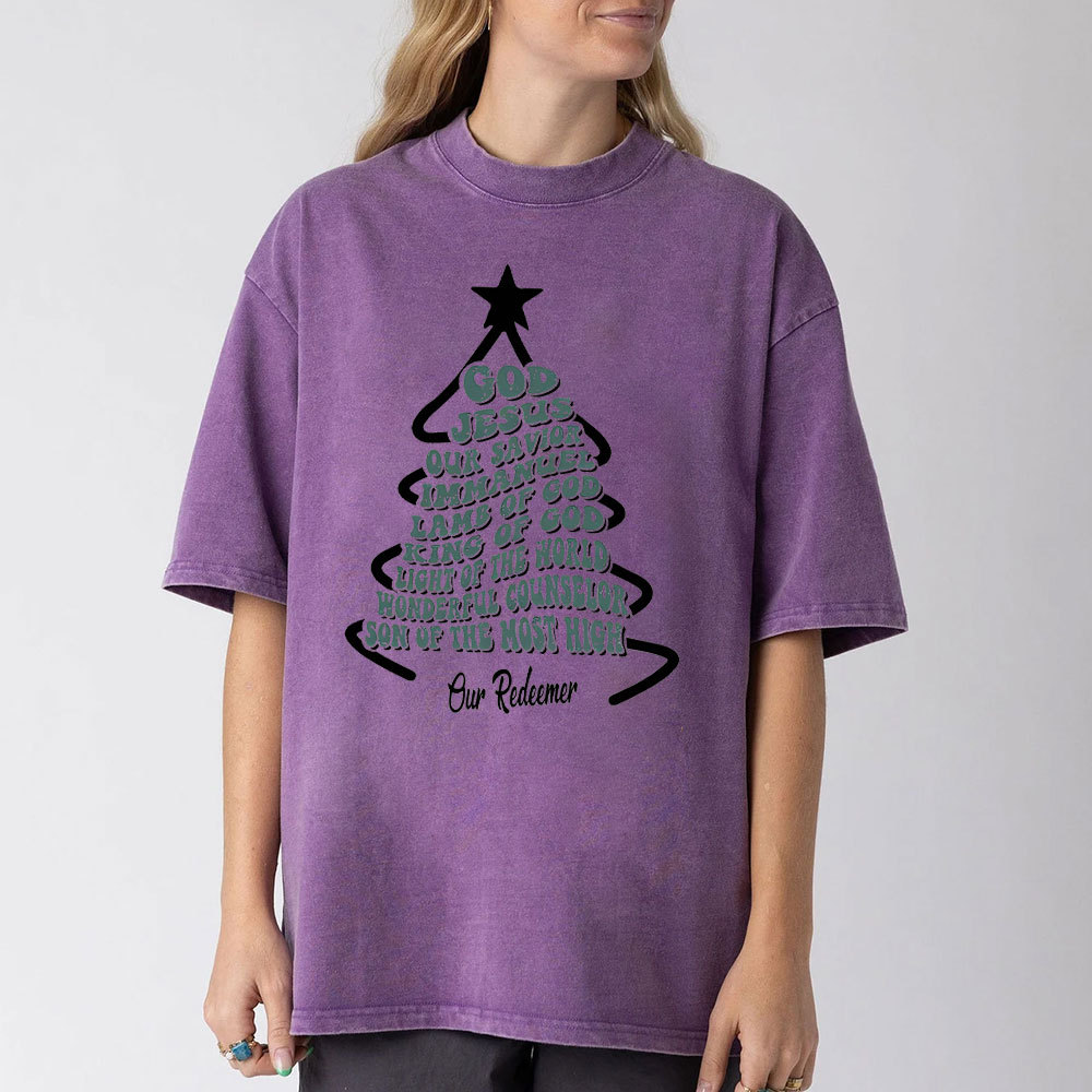 God Jesus Our Savior Christian Washed Christmas T-Shirt