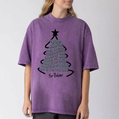 God Jesus Our Savior Christian Washed Christmas T-Shirt