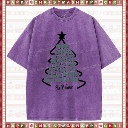 God Jesus Our Savior Christian Washed Christmas T-Shirt