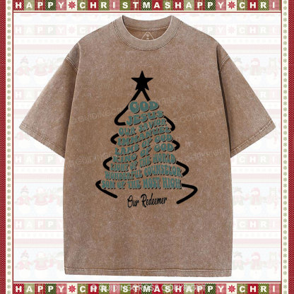 God Jesus Our Savior Christian Washed Christmas T-Shirt