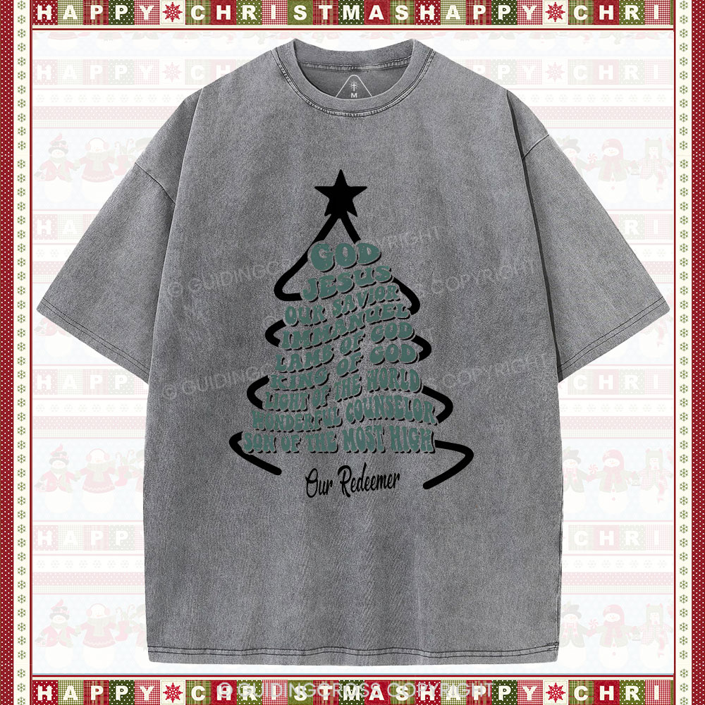 God Jesus Our Savior Christian Washed Christmas T-Shirt