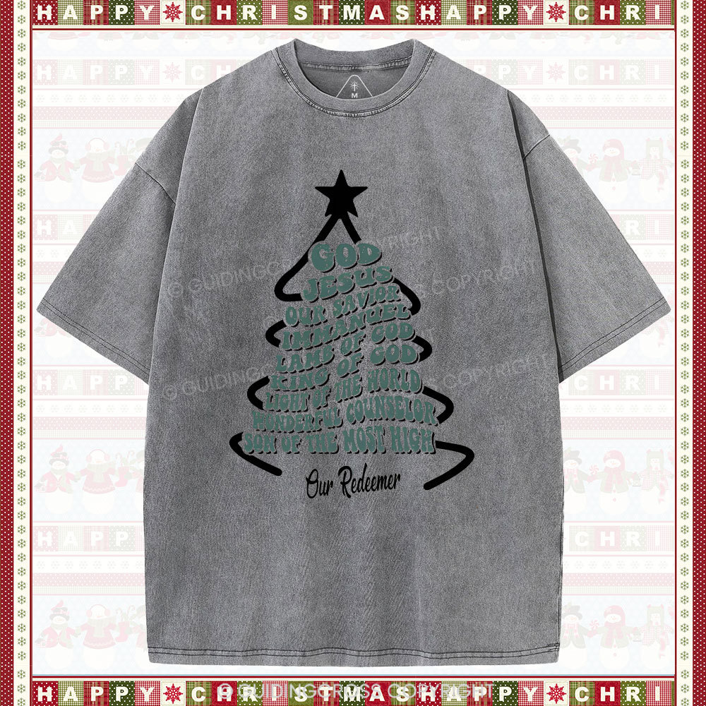 God Jesus Our Savior Christian Washed Christmas T-Shirt