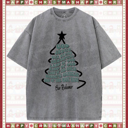 God Jesus Our Savior Christian Washed Christmas T-Shirt