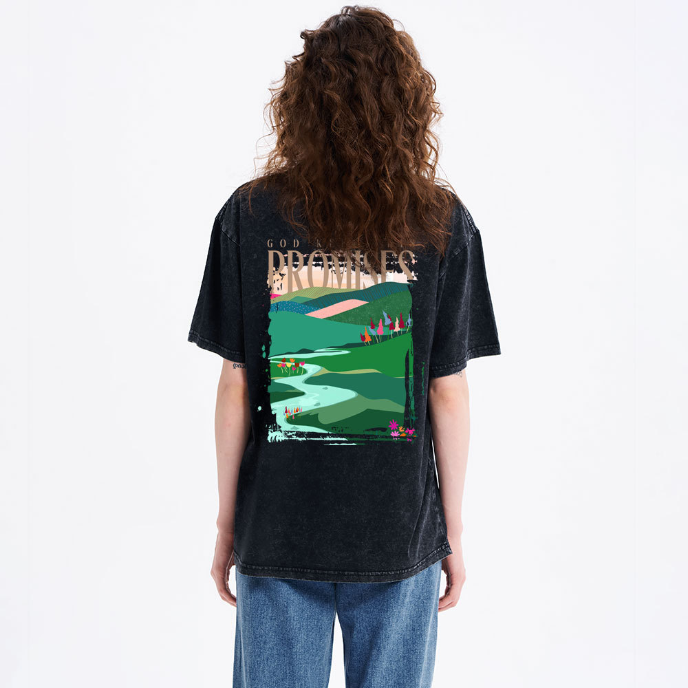 God Keeps His Promises Christian Washed T-Shirt