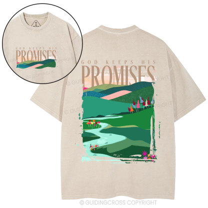 God Keeps His Promises Christian Washed T-Shirt