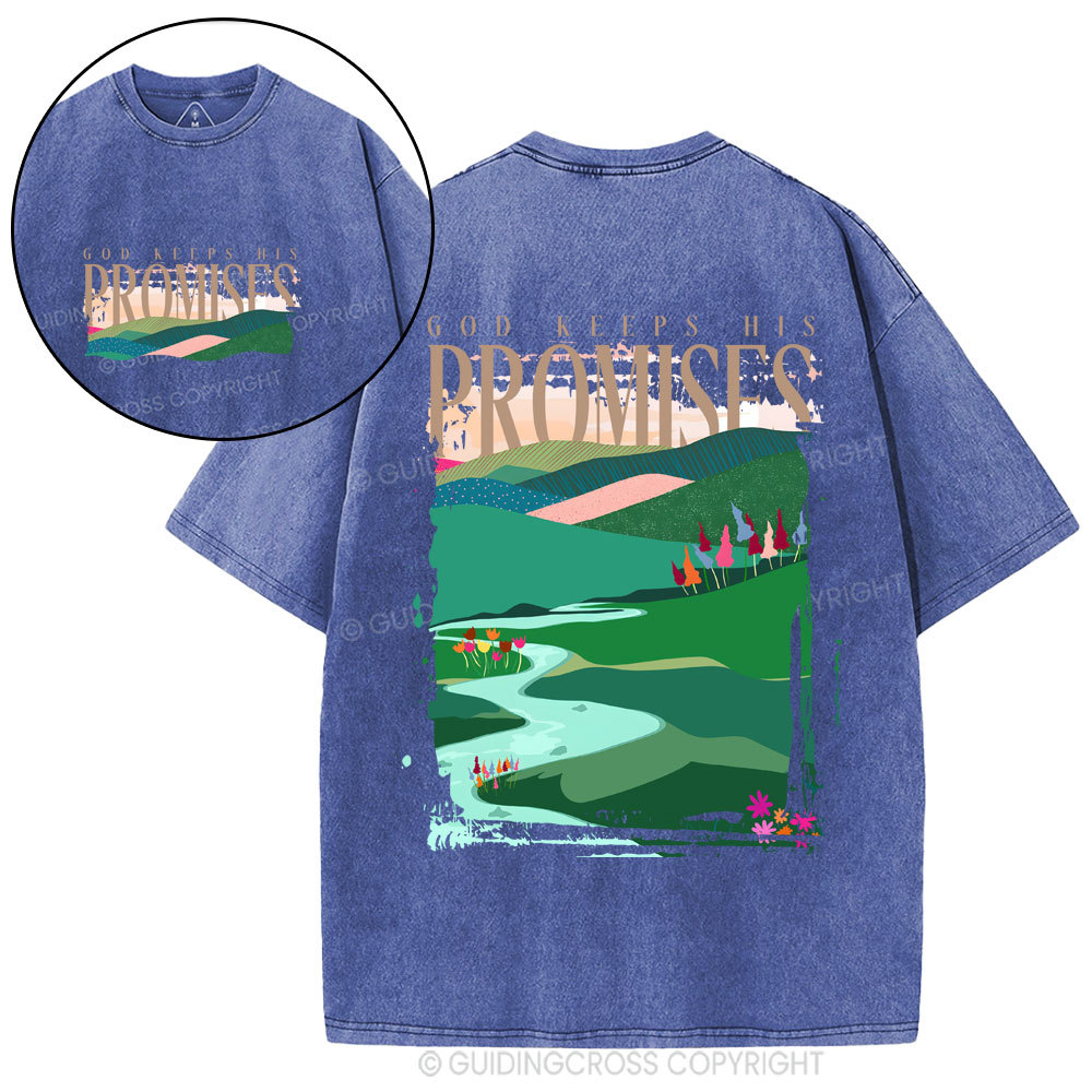God Keeps His Promises Christian Washed T-Shirt