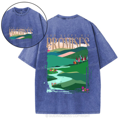 God Keeps His Promises Christian Washed T-Shirt