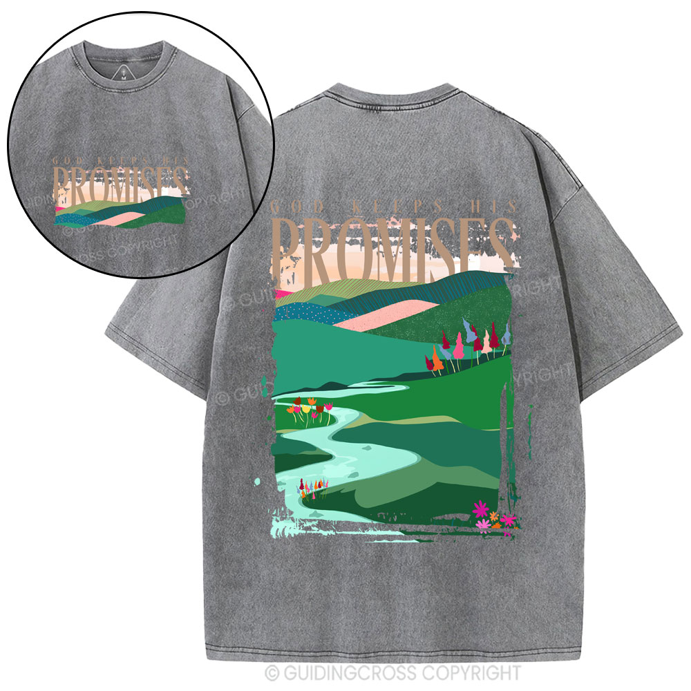 God Keeps His Promises Christian Washed T-Shirt